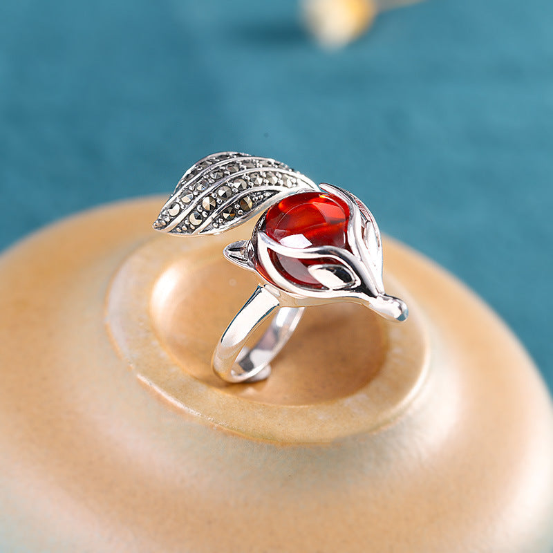 S925 Silver Pomegranate Red Fox Bracelet