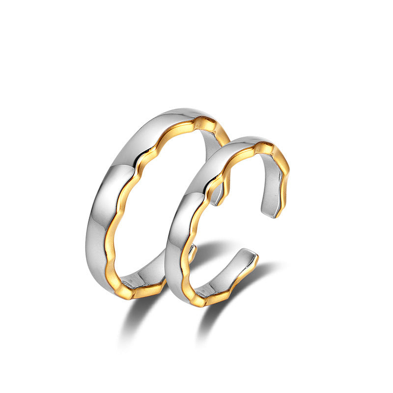 S925 Silver Haoyue Sea Couple Ring