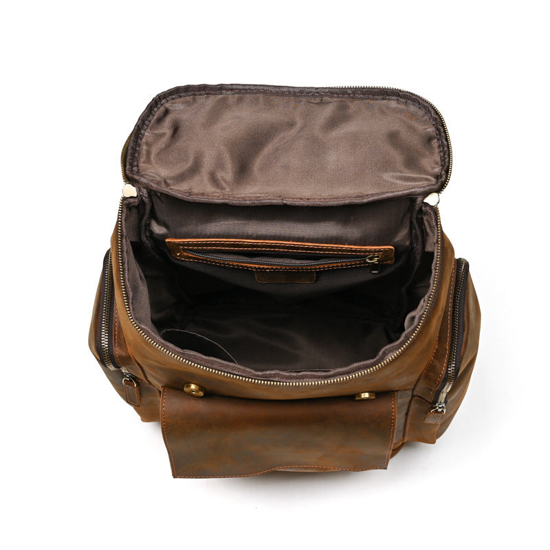 Crazy Horse Leather Men's Backpack