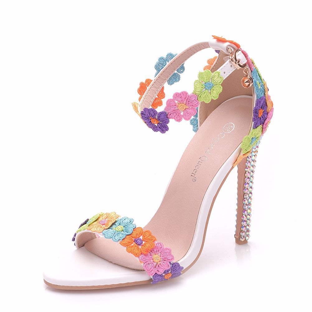 White Lace Wedding Sandals