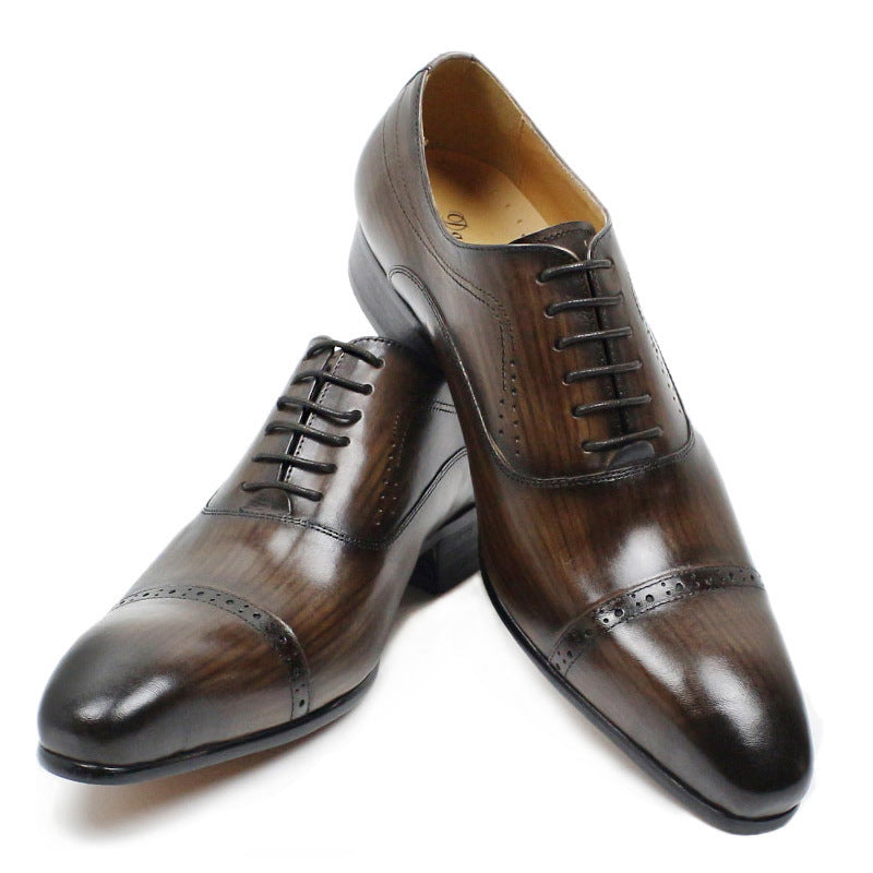 Men's Black Brown Casual Leather Shoes