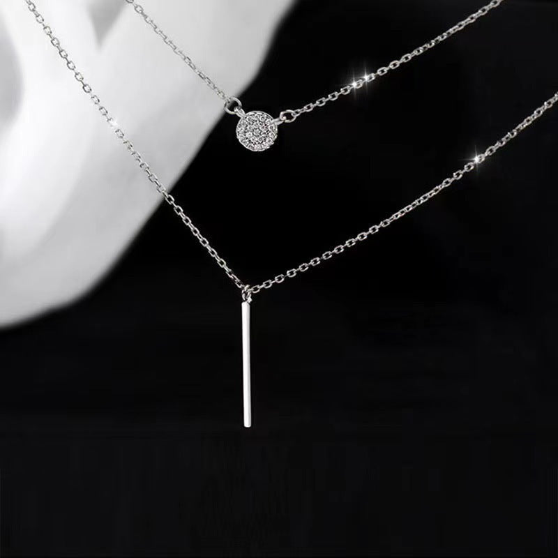 S925 Silver Double Pendant Necklace