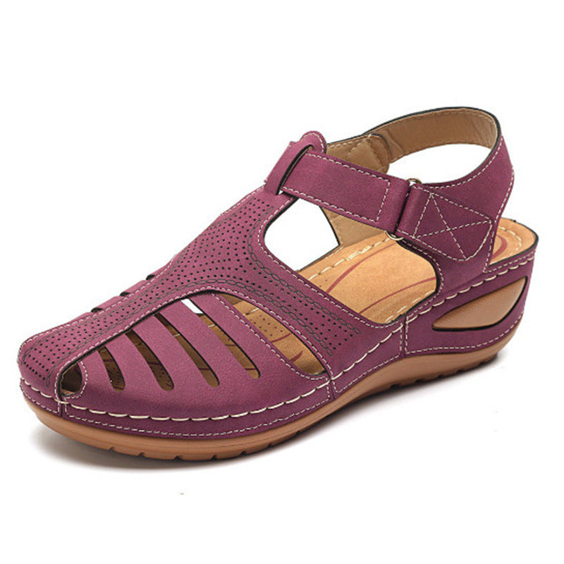 Women’s Plus Size Retro Wedge Sandals