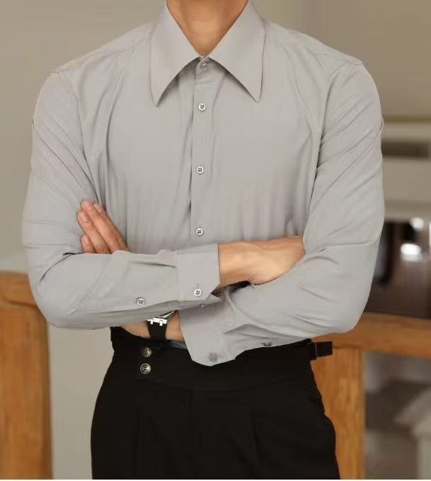 Men’s Long Sleeve Business Slim Shirt