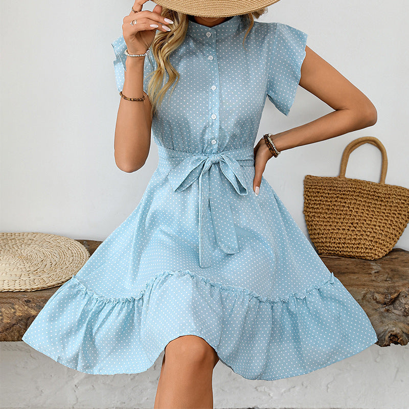Elegant Polka Dot Ruffle Skirt