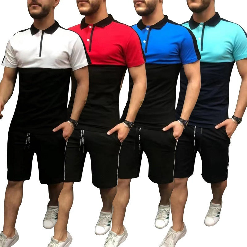 Men's Polo Shirt Shorts Set