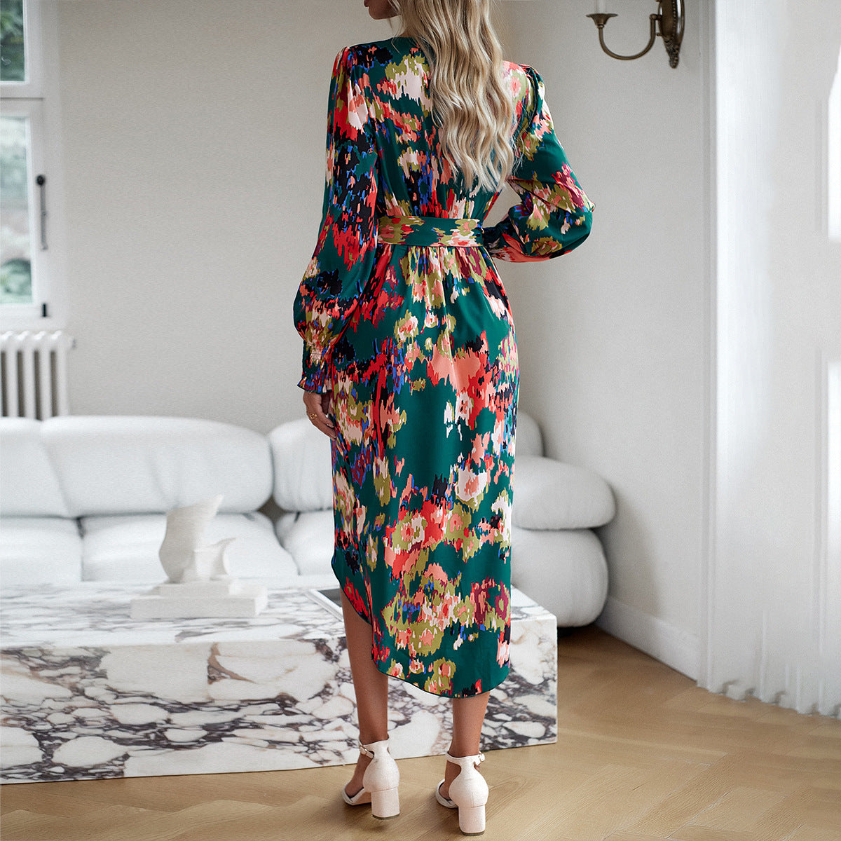 Seasonal Elegance Print Dress