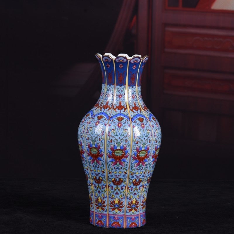 Enamel Hexagonal Porcelain Vase