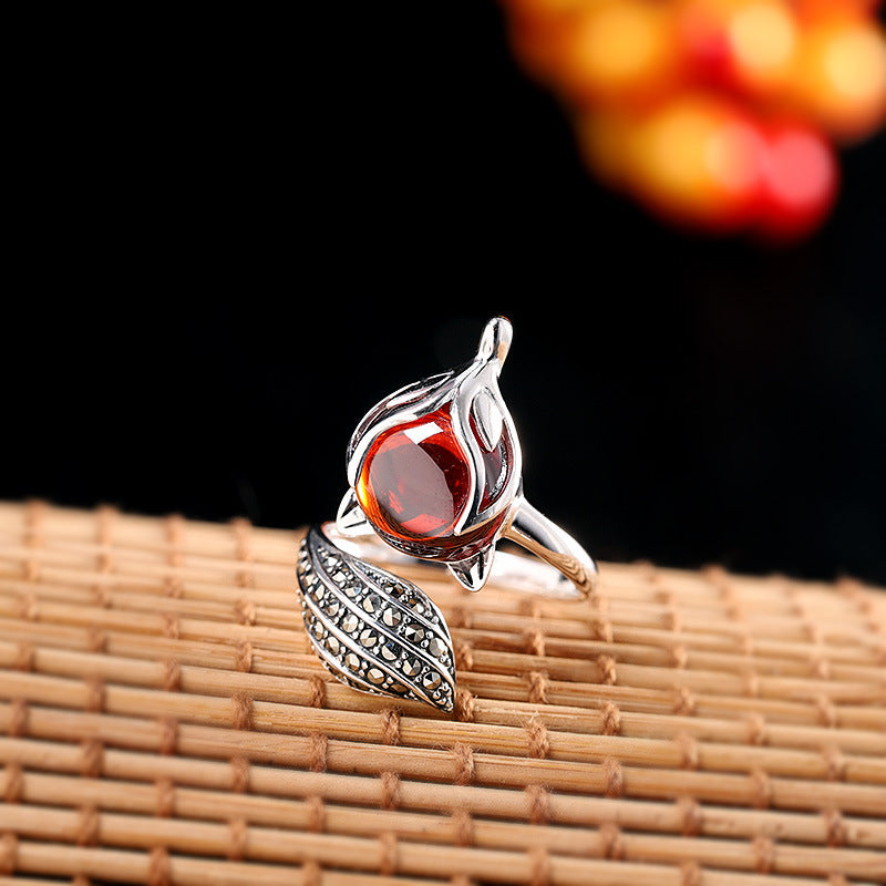 S925 Silver Pomegranate Red Fox Bracelet