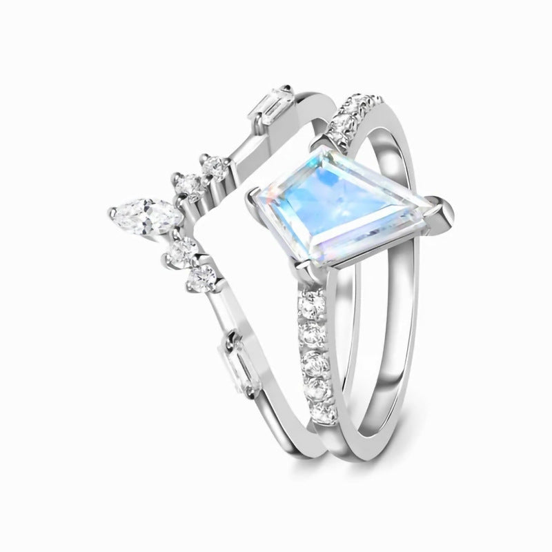 S925 Silver Waterdrop Diamond Ring