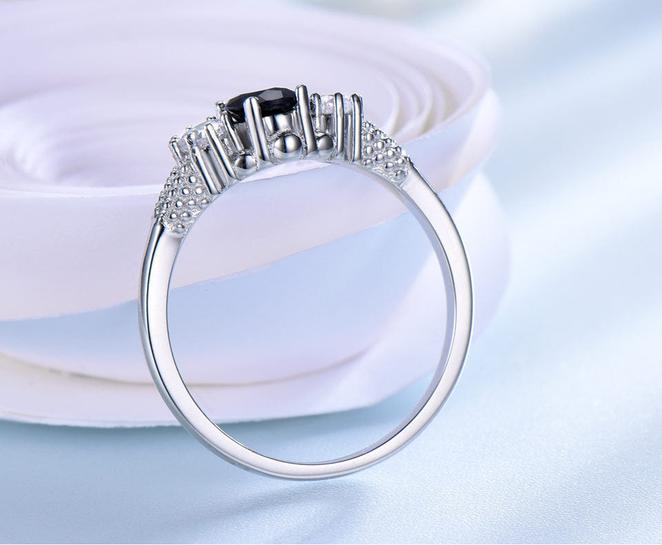S925 Silver Royal Blue Gemstone Ring