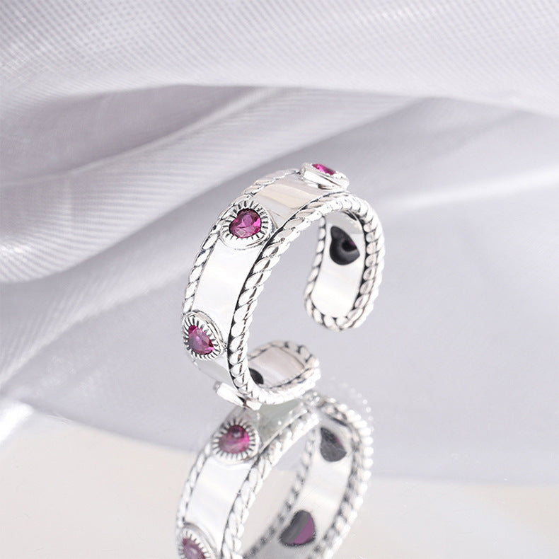 S925 Silver Adjustable Castle Ring