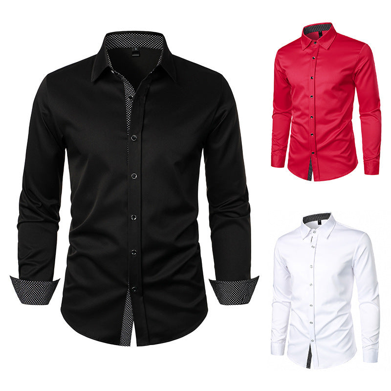 Men's Autumn Winter Patchwork Shirt