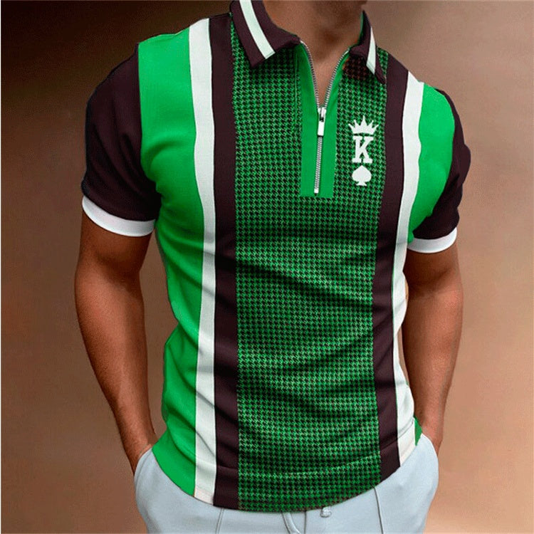 Men's Short-sleeve Striped Polo Shirt