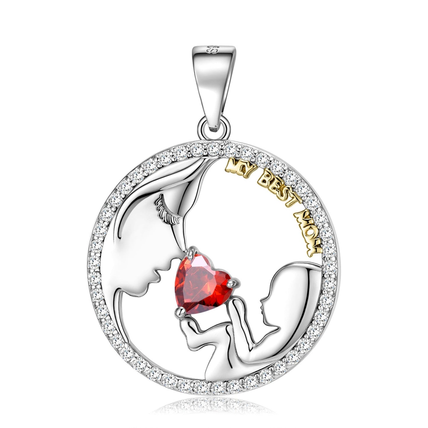 S925 Silver Mom & Baby Necklace