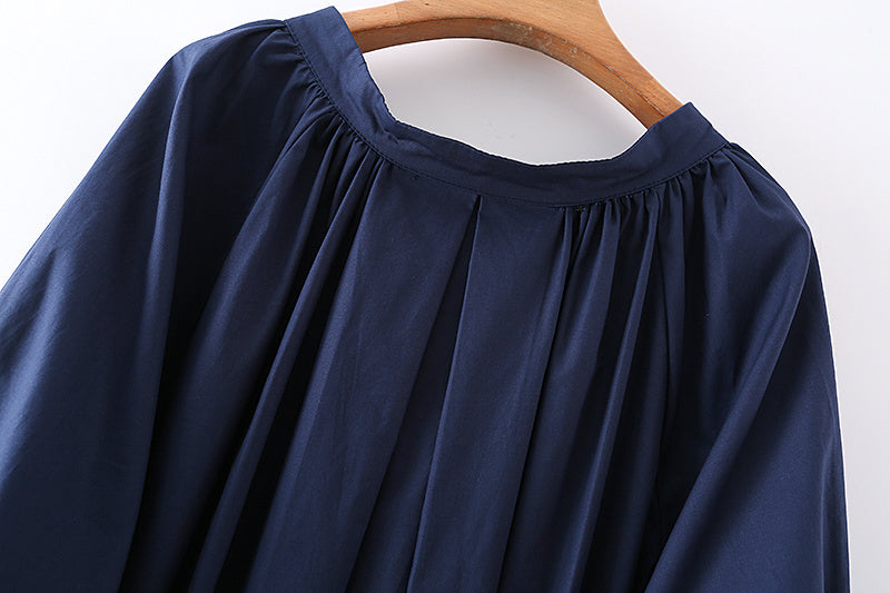 Solid Color Bat Sleeve Dress