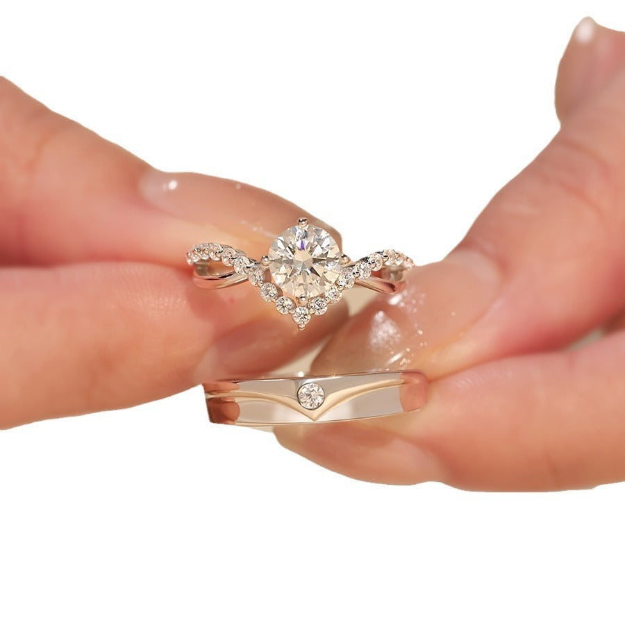 Crown Moissanite S925 Couple Rings