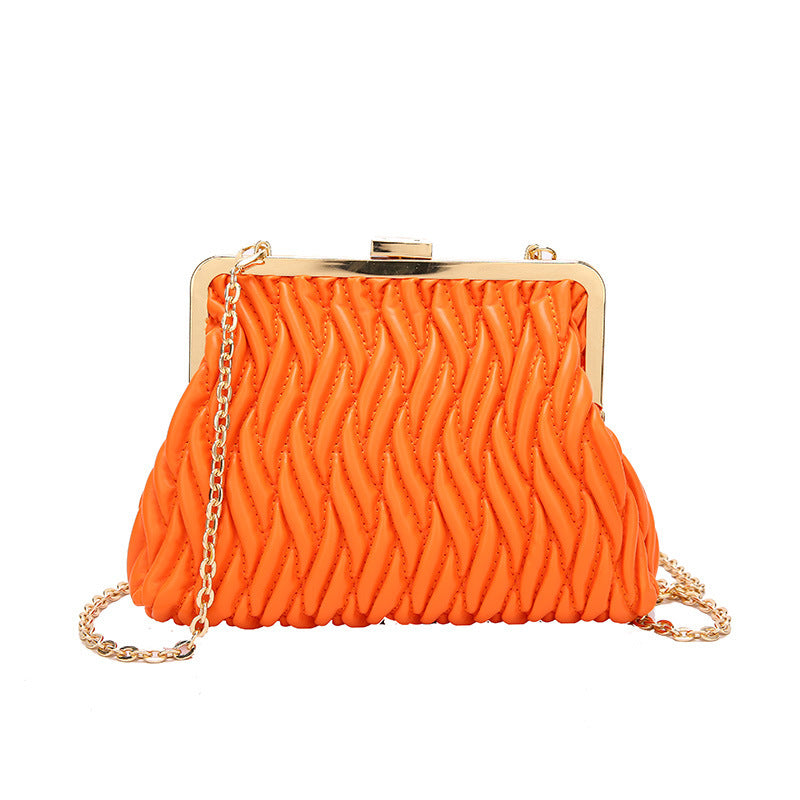 Pleated Chain Shoulder Handbag