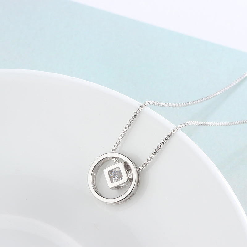 S925 Silver Rubik’s Cube Necklace
