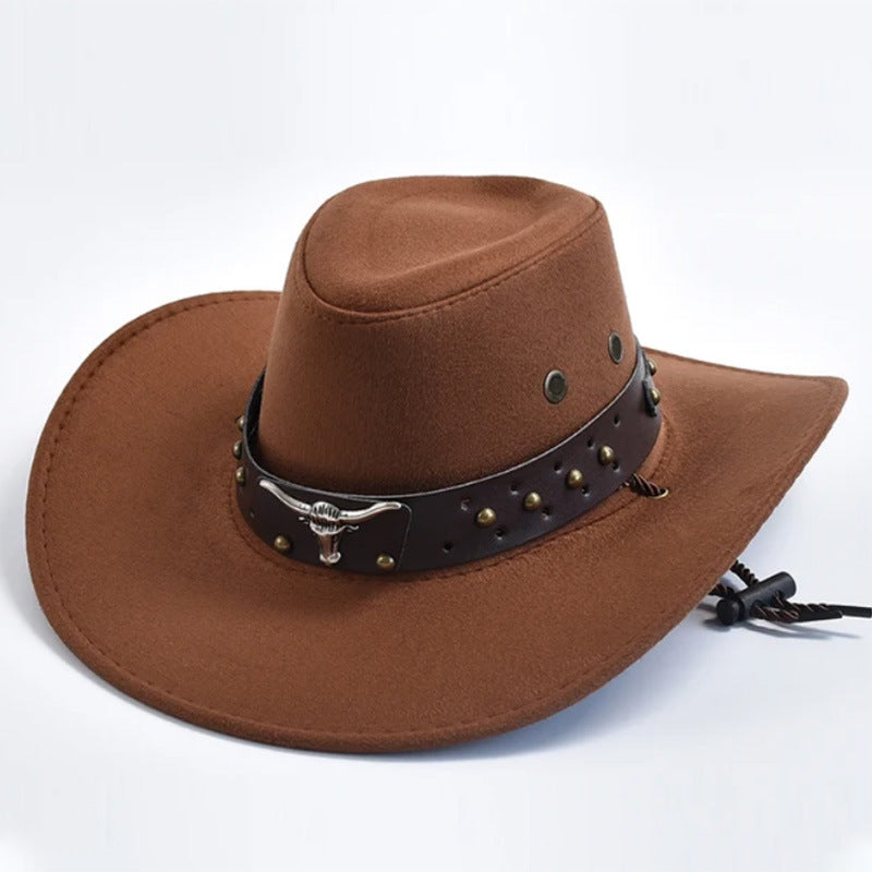 Retro Western Suede Cowboy Hat
