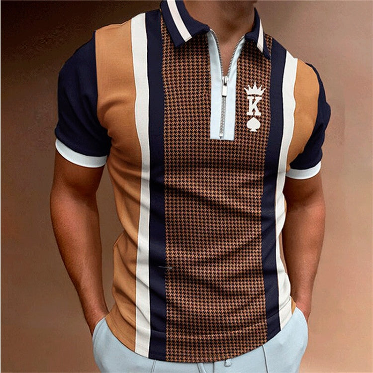 Men's Short-sleeve Striped Polo Shirt