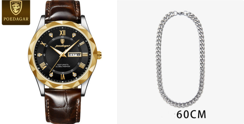 Men's Luxury Leather Quartz Watch