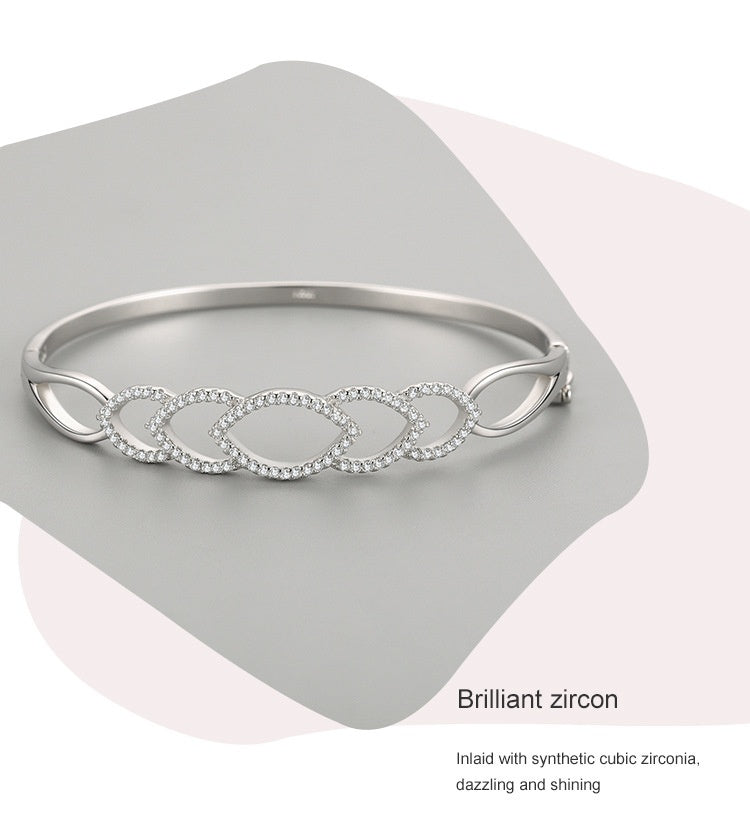 S925 Silver Hollow Bracelet Women's