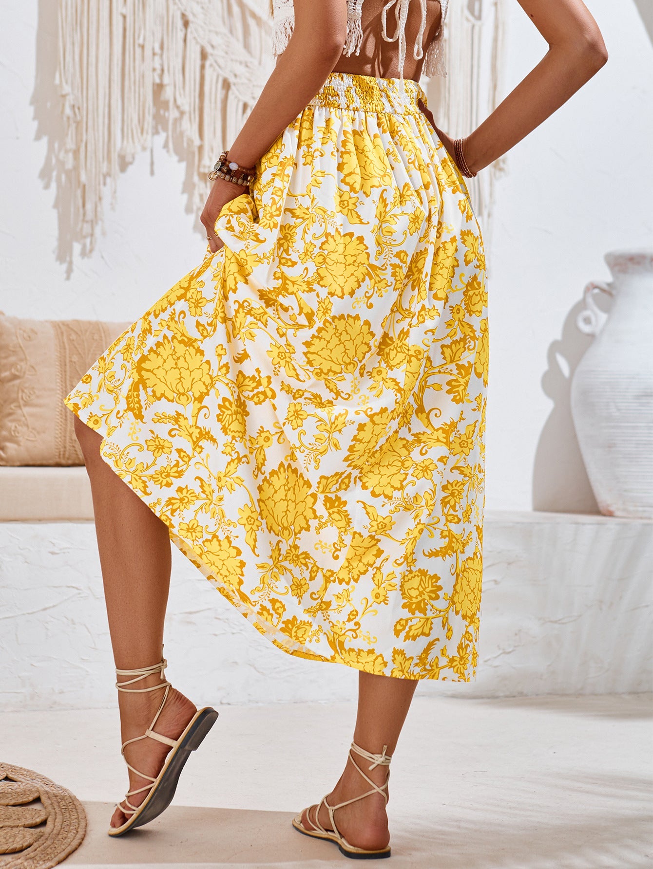 Casual Printed Waist-Tight Skirt