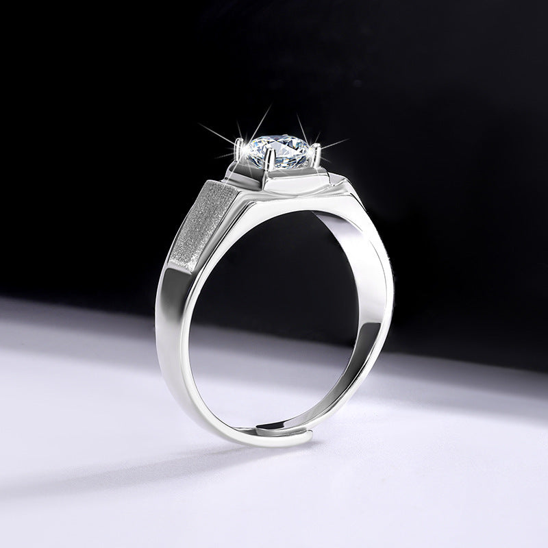 S925 Silver Moissanite Men’s Ring