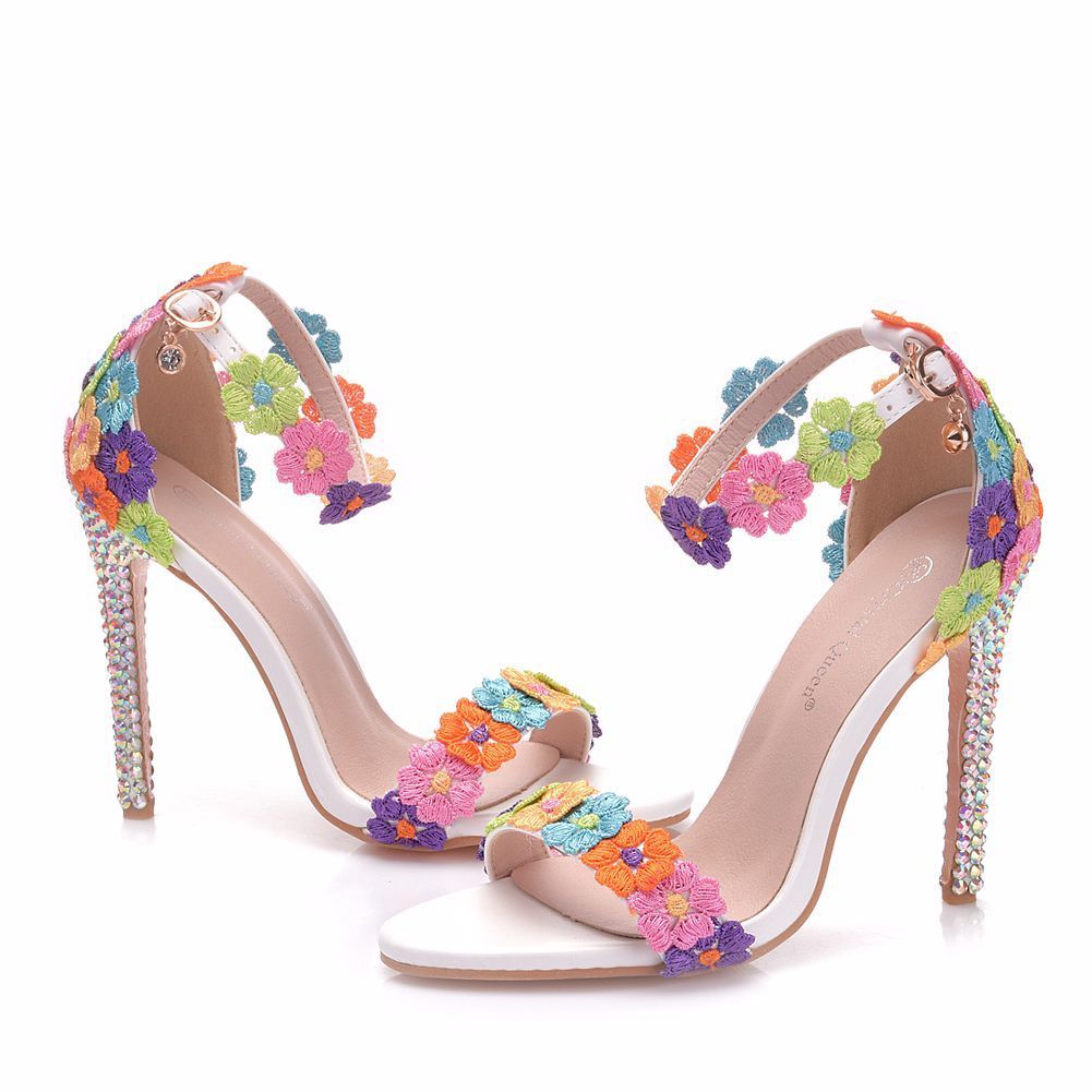 White Lace Wedding Sandals