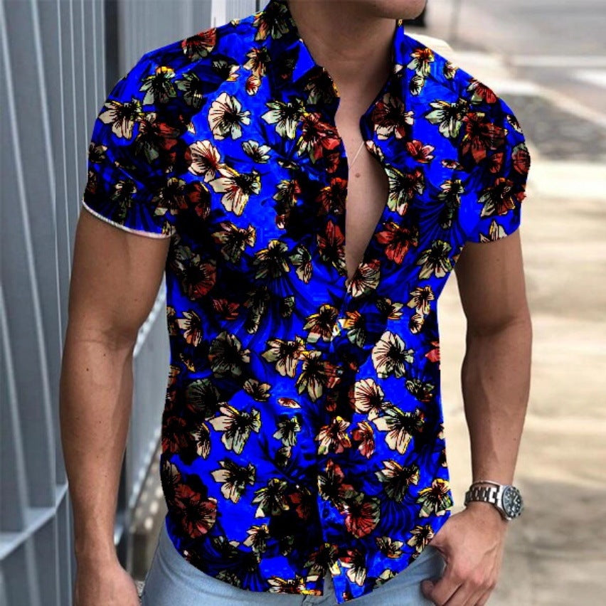 Floral Men's Short Sleeve Shir