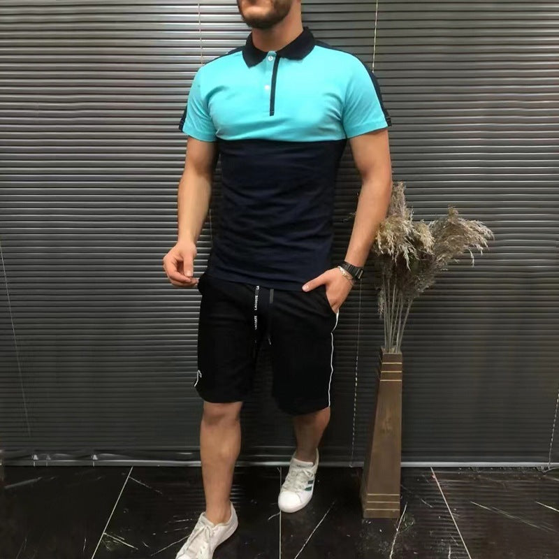 Men's Polo Shirt Shorts Set