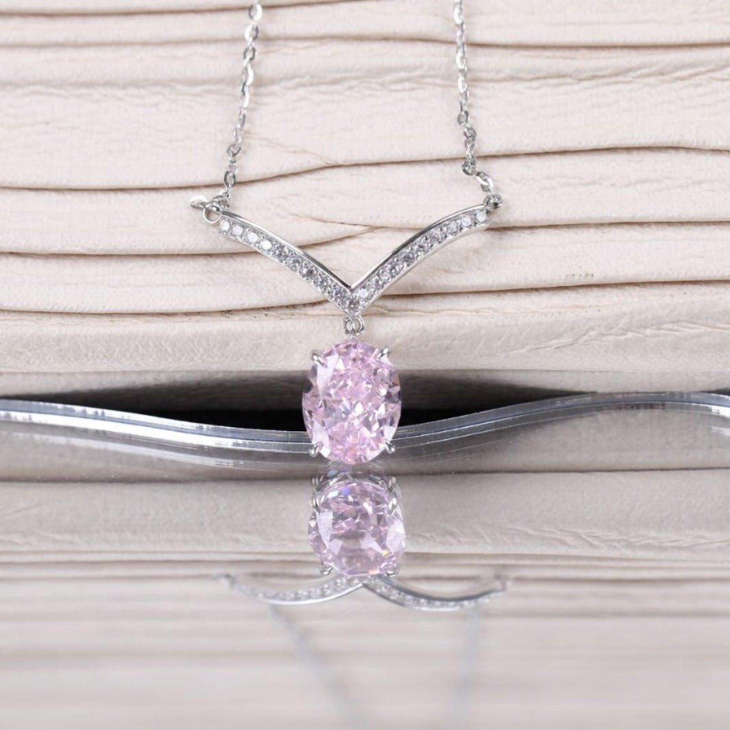 S925 Silver Ice Flower Dimond Pendant Necklace