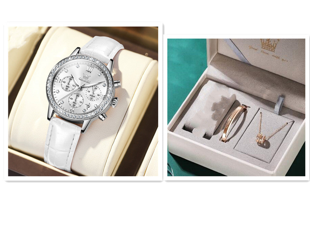 Women’s Diamond Quartz Multifunction OLEVS Watch