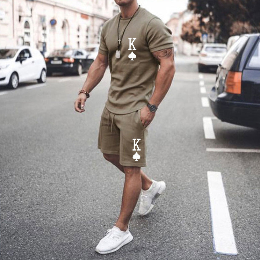 Men's Loose Solid Color Trend Suit