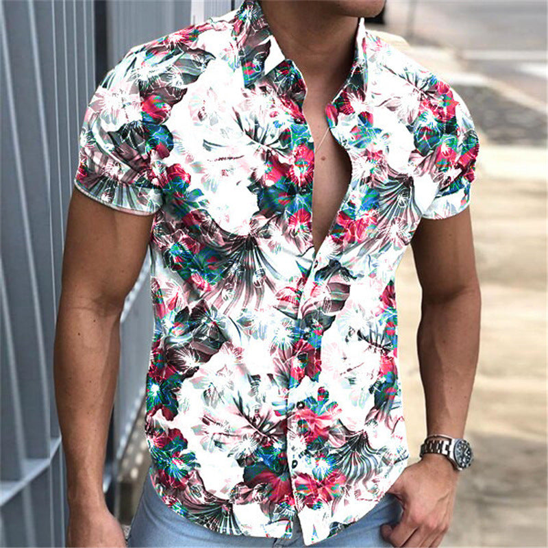 Floral Men's Short Sleeve Shir
