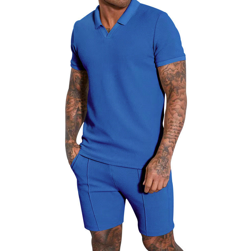 Men's Polo Lapel Two-piece Suit