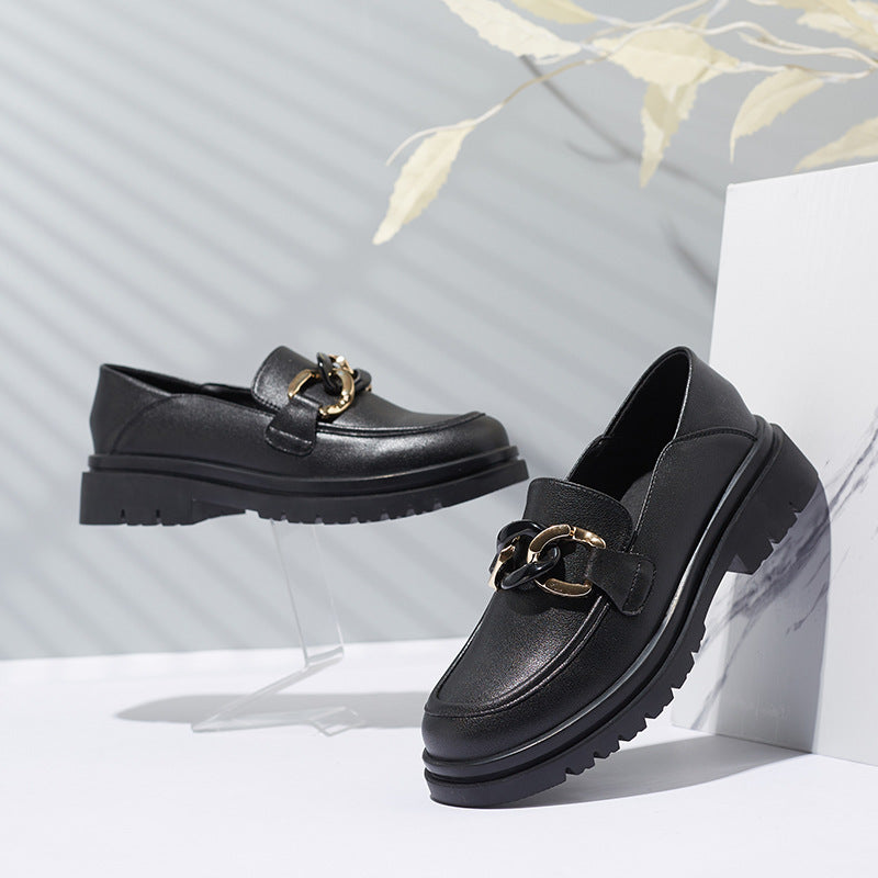 Casual One-Leg Leather Shoes