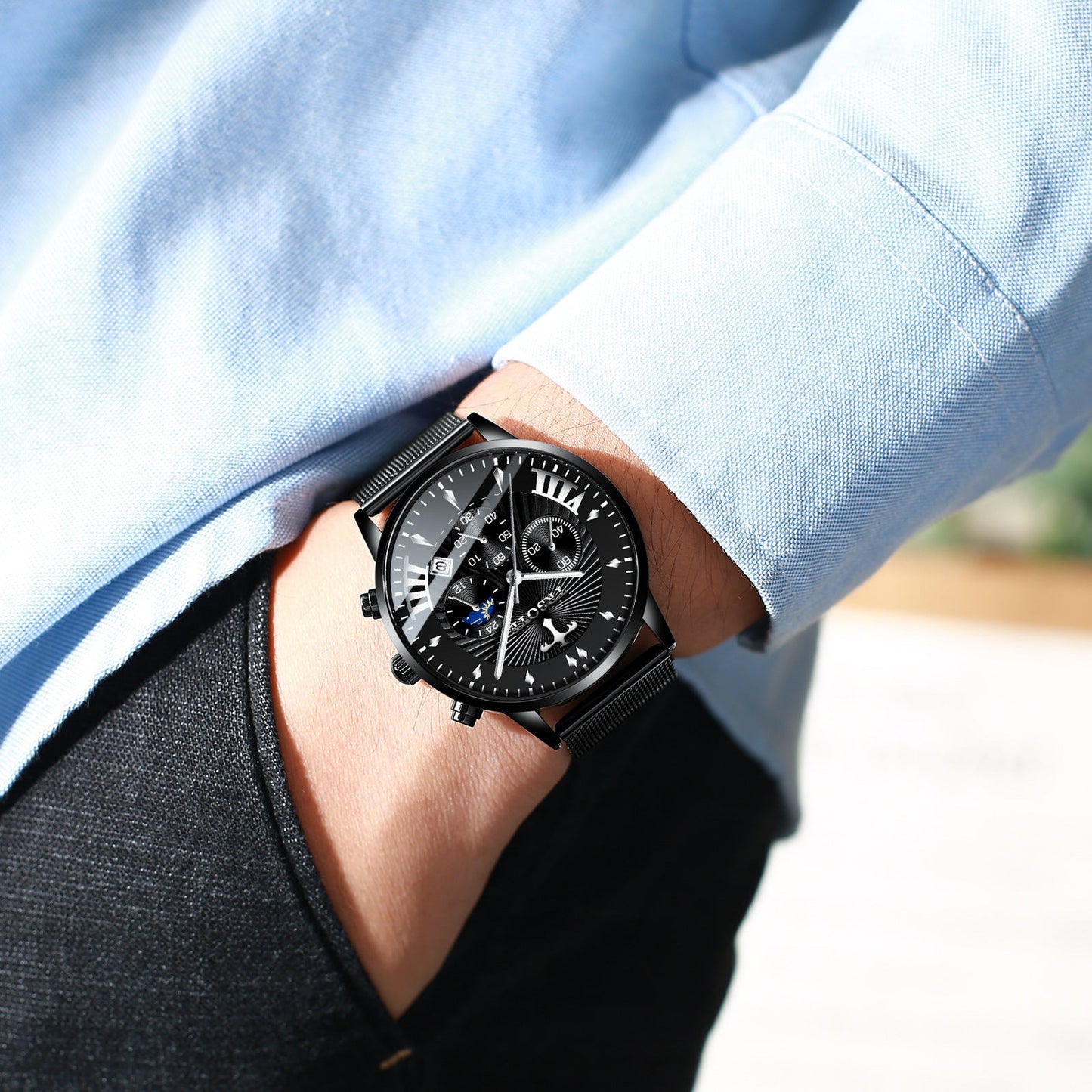 Business Quartz Calendar Luminous Waterproof Watch