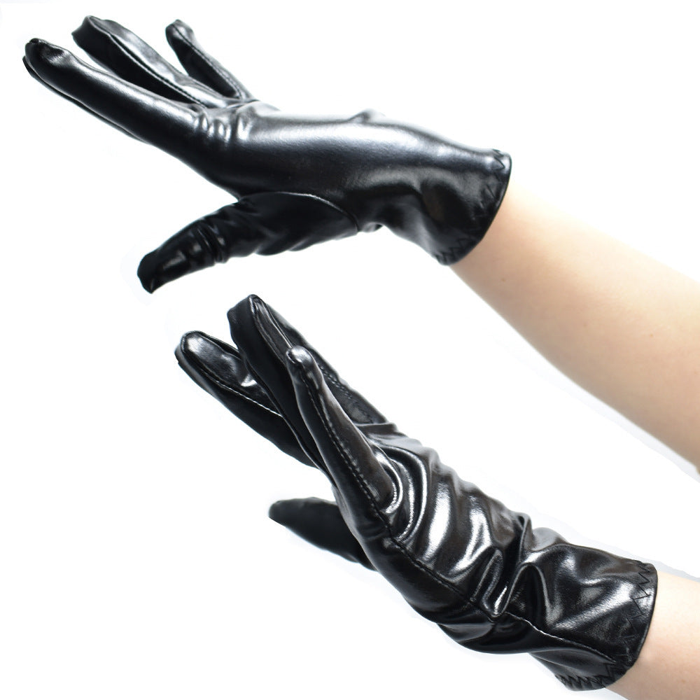 Women’s Short Punk Leather Gloves