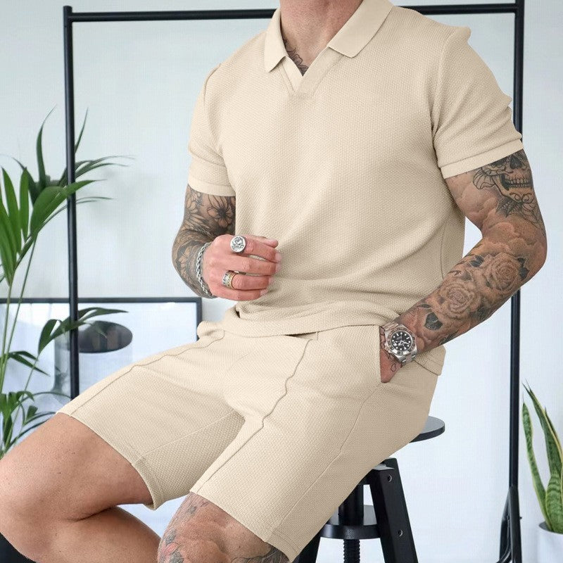 Men's Polo Lapel Two-piece Suit