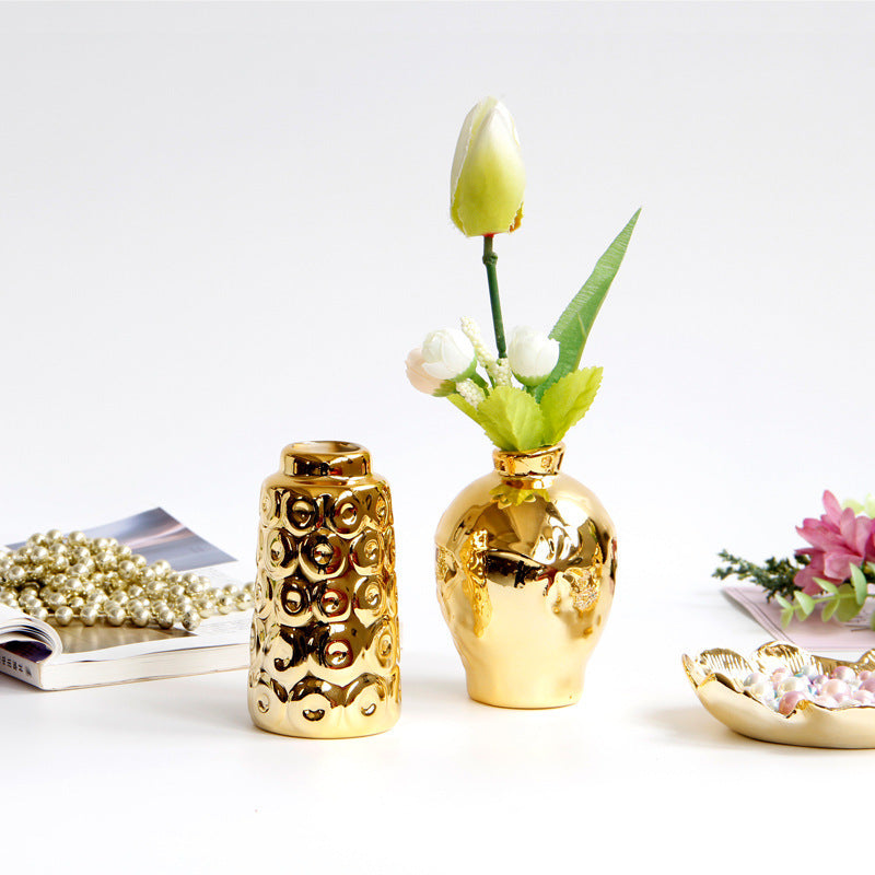 Elegant Gold Embossed Vase
