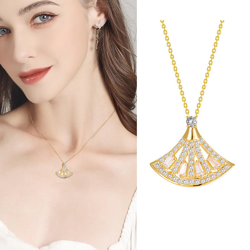 S925 Sterling Silver Skirt Necklace – Summer Light Luxury Design