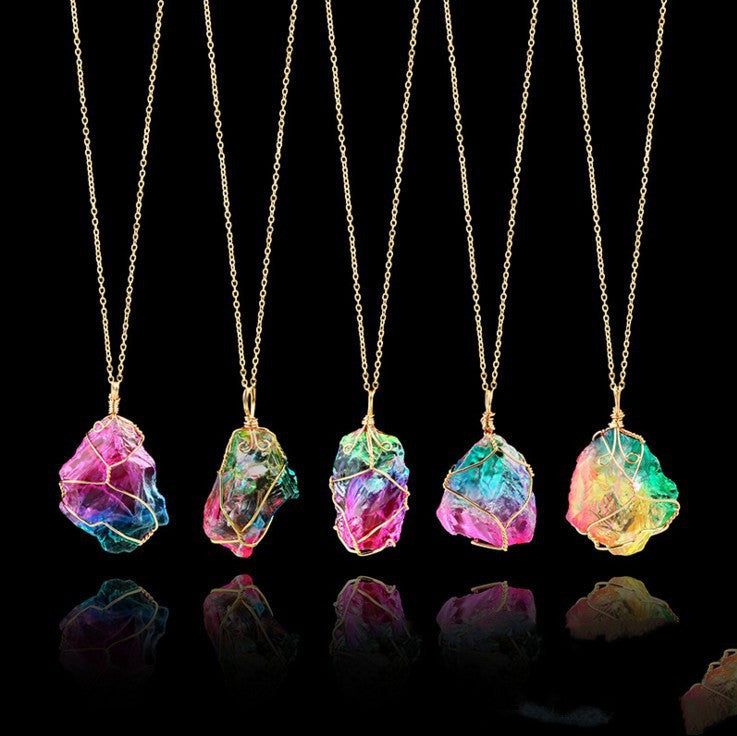 Seven-Color Natural Crystal Pendant