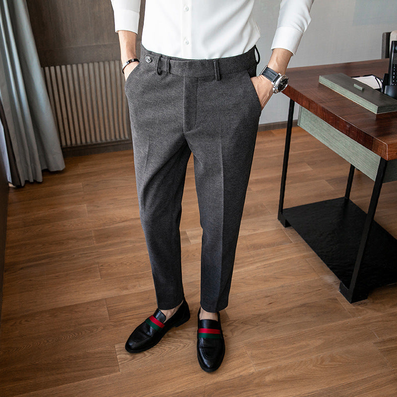 Slim-fit Thick Wool Autumn Winter Pants