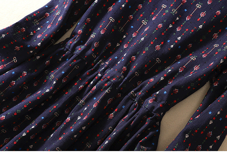 Cotton Linen Floral Dress