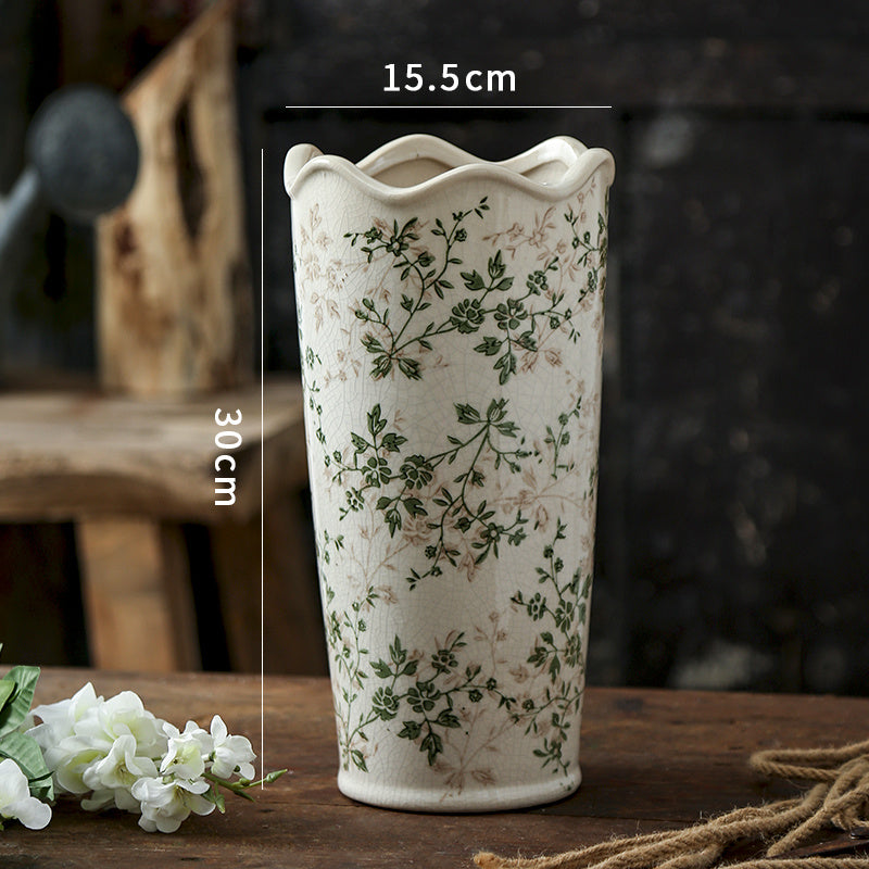 Retro Green Ceramic Vase
