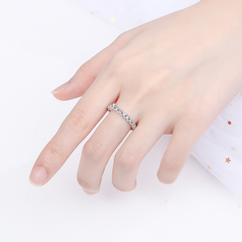 S925 Silver Diamond Wedding Ring