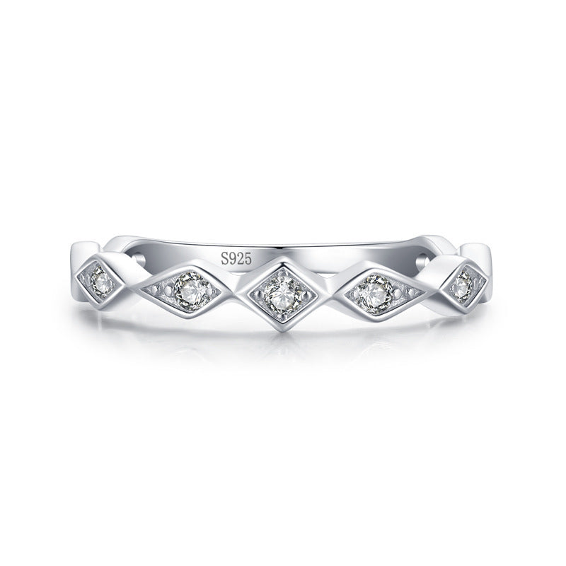 S925 Silver Simple Geometric Ring