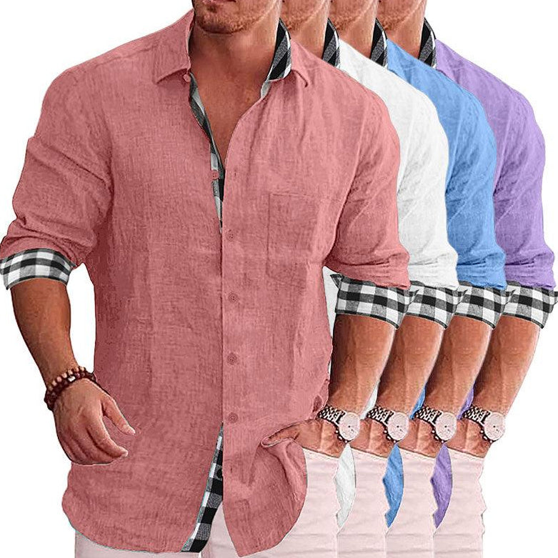 Men's Summer Solid Short Sleeve Shirt
